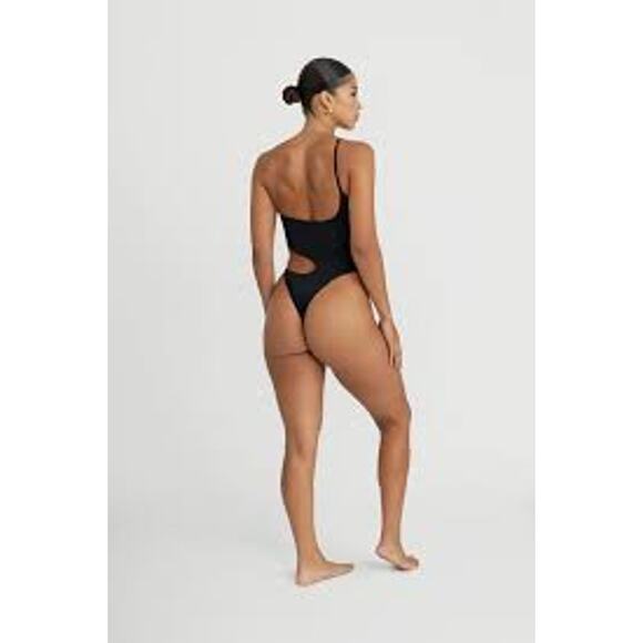 Riot Swim DOLLS KILL Blaise One Piece Cutout Swimsuit in Black Size Large / L - Picture 3 of 6